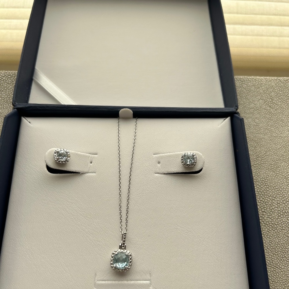 Aquamarine necklace & earring set